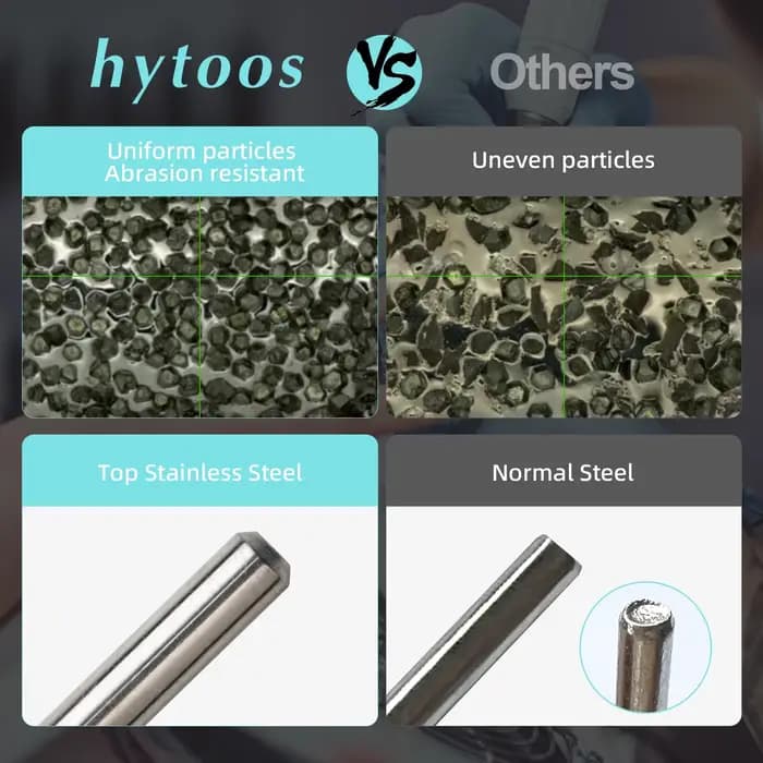 HYTOOS 5mm grand baril conique cuticule propre foret à ongles, titane russe diamant ongles Bits nett
