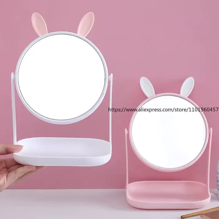 Miroir de maquillage élégant avec oreilles de chat