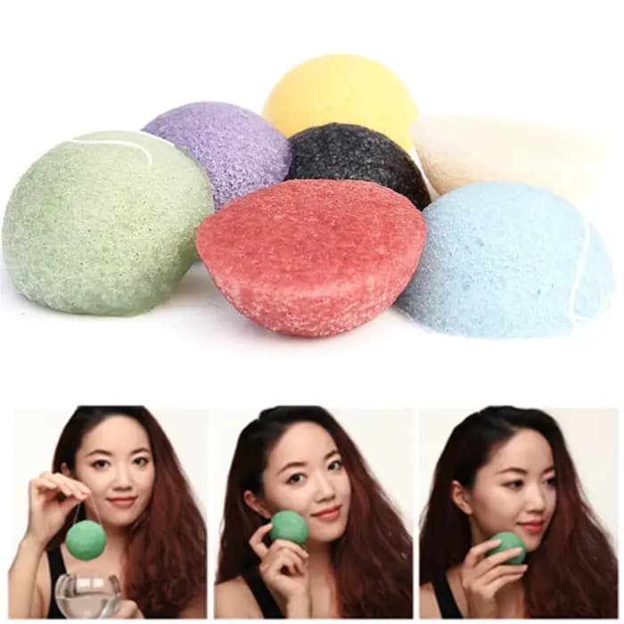 4 pièces exfoliant nettoyage Konjac éponge naturel