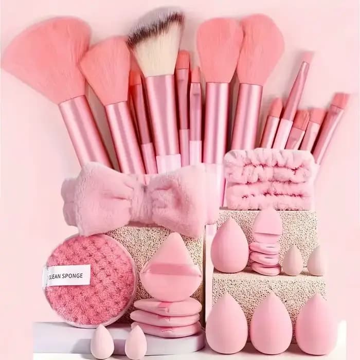 Ensemble de pinceaux de maquillage professionnels, avec accessoires pour la peau combinée, avec des