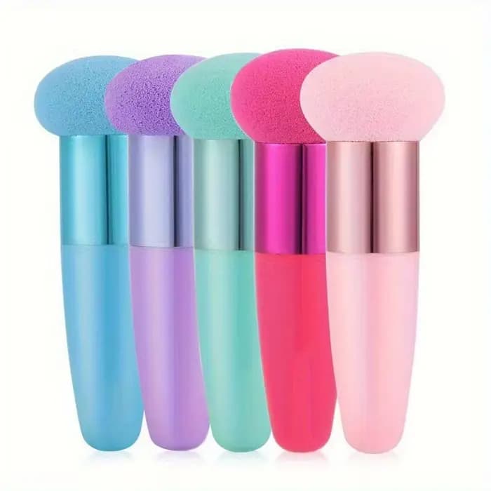 Stylo bouffant de maquillage en éponge à tête de champignon multicolore