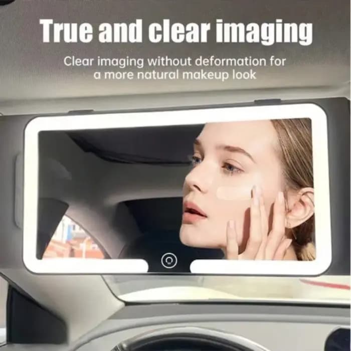 Miroir de vanité automatique HD, miroir de maquillage LED pour voiture, réglage à trois vitesses, plaque de pare-soleil, rétroviseur intérieur, écran tactile à intensité variable