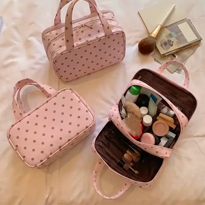 Nouvelle Trousse de Maquillage 2026 à Pois en PU