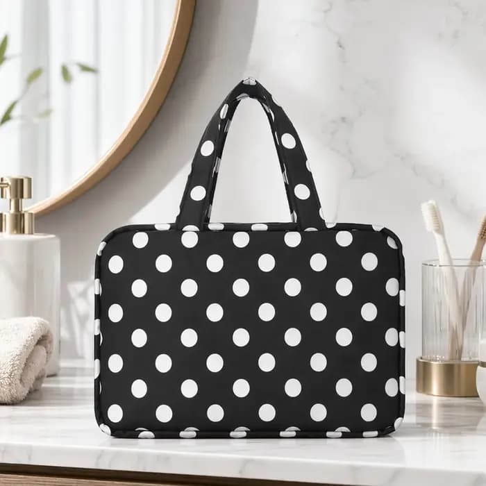Sacs de toilette pliables à pois