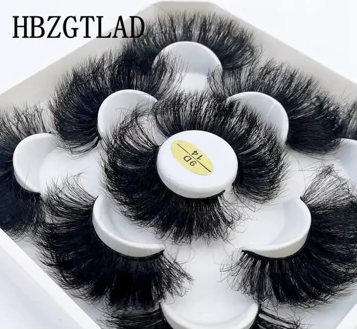 5 paires 25mm 3D vison cils en vrac russe rouleau moelleux naturel faux cils dramatique vison cils o