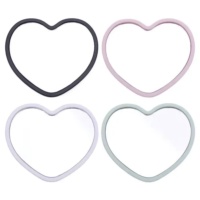 Miroir portable en forme de cœur à une face