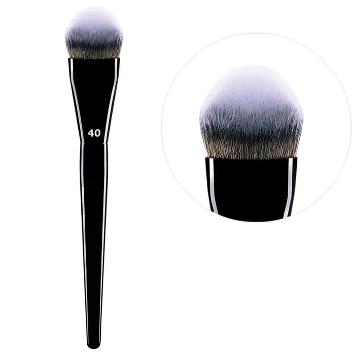 PRO Foundation Brush 40 Pinceau de maquillage synthétique flexible et impeccable noir pour produits crème Liqiuid
