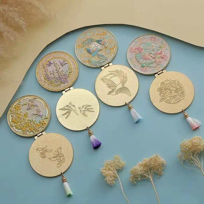 Miroir de maquillage en métal artisanal de Style chinois