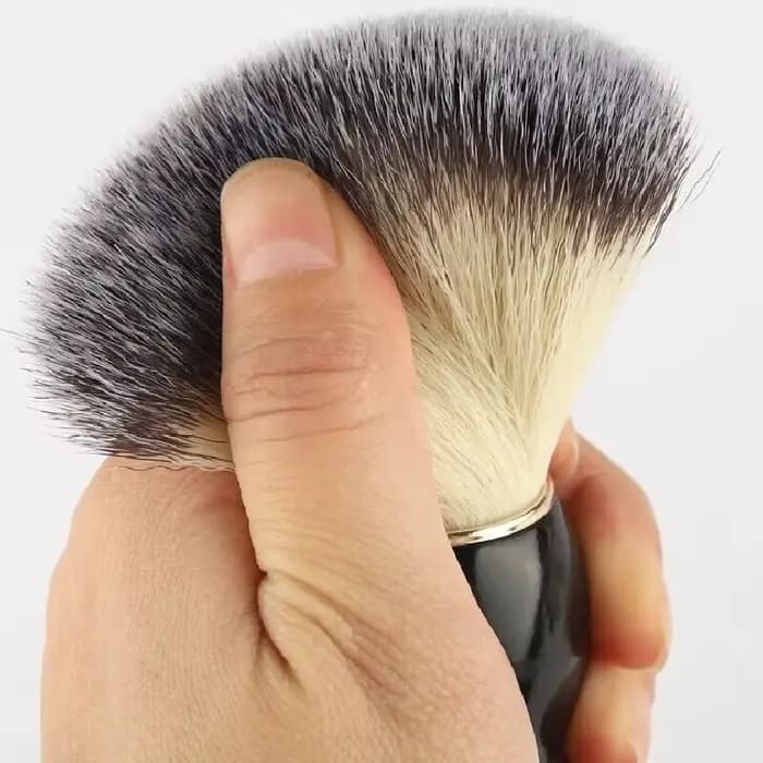 Pinceau à raser la barbe, pinceaux de maquillage, 1 pièce, manche en bois, poils naturels, pour salon de coiffure, barbier, mousse à raser, outils de nettoyage facial pour hommes