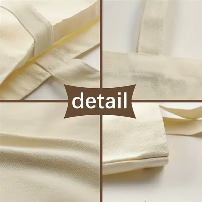 Sac fourre-tout en toile beige avec un imprimé féminin d'un parapluie et une robe bleue