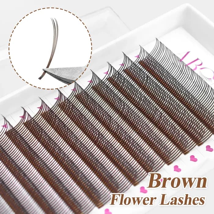 ABONNIE noir marron 5D fleur pointes fée faux cils individuels facile ventilateurs 5D