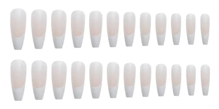 Faux ongles artificiels à tête carrée, en acrylique, sans couture, amovibles, ballerine, à pression