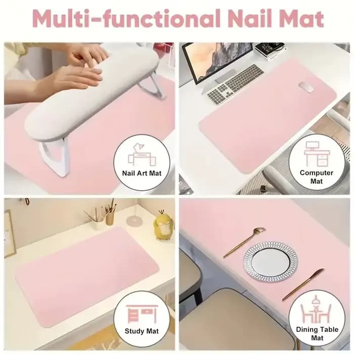 Tapis de Table pour Nail Art, doux et pliable, repose-main pour manucure, imperméable, anti-rayures,