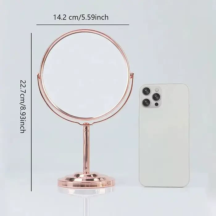 Miroir de maquillage double face 3/4/5 pouces – grossissement 2X