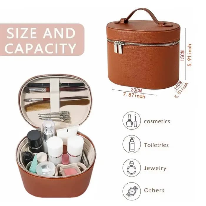 Trousse de Toilette Amovible Grande Capacité en PU