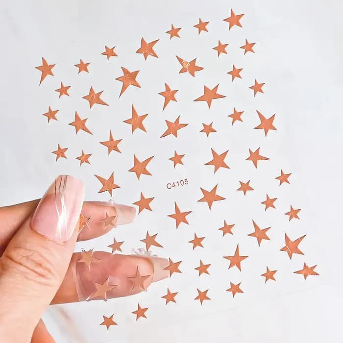 3D bronzant Laser argent étoile irrégulière décalcomanies pour ongles effet métallique