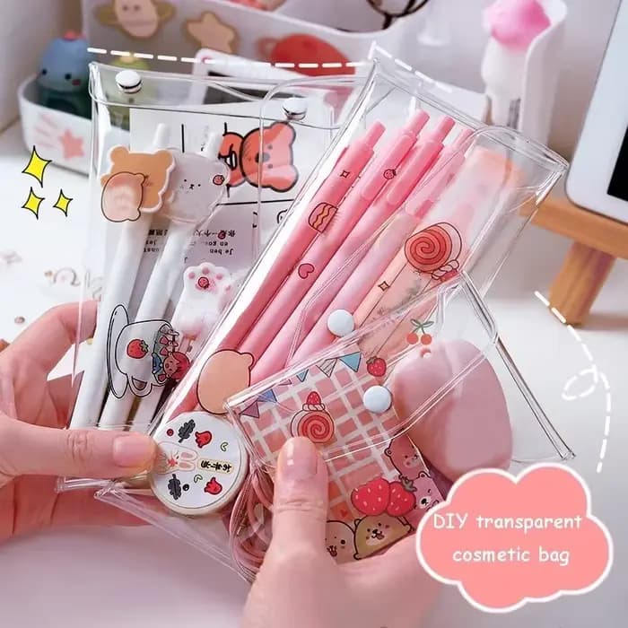 Trousse de maquillage transparente en PVC