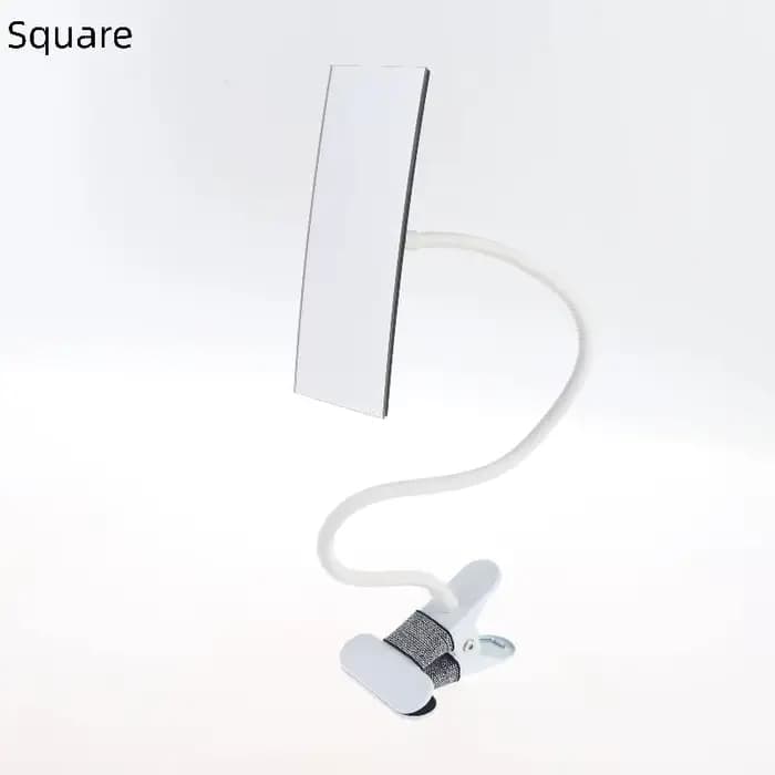 360 ° Miroir rotatif pour extensions de cils, tige en métal blanc, miroir convexe à clipser, miroi