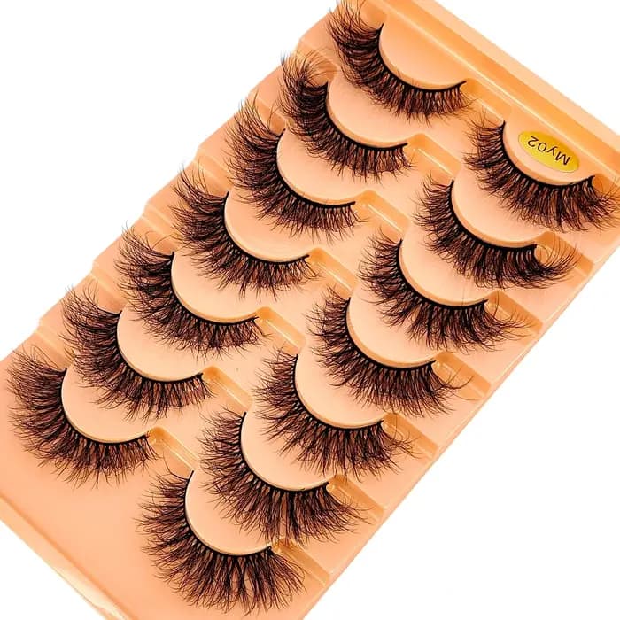 7 paires de cils en bande russe naturelle