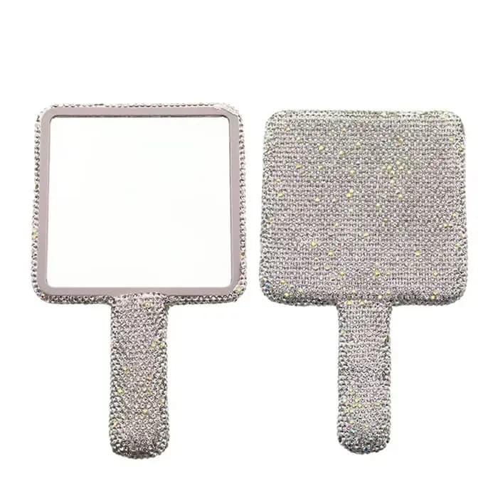 Miroir de maquillage en forme de cœur avec poignée