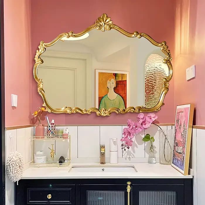 Miroir lumineux esthétique mignon luxe Art nordique mur moderne