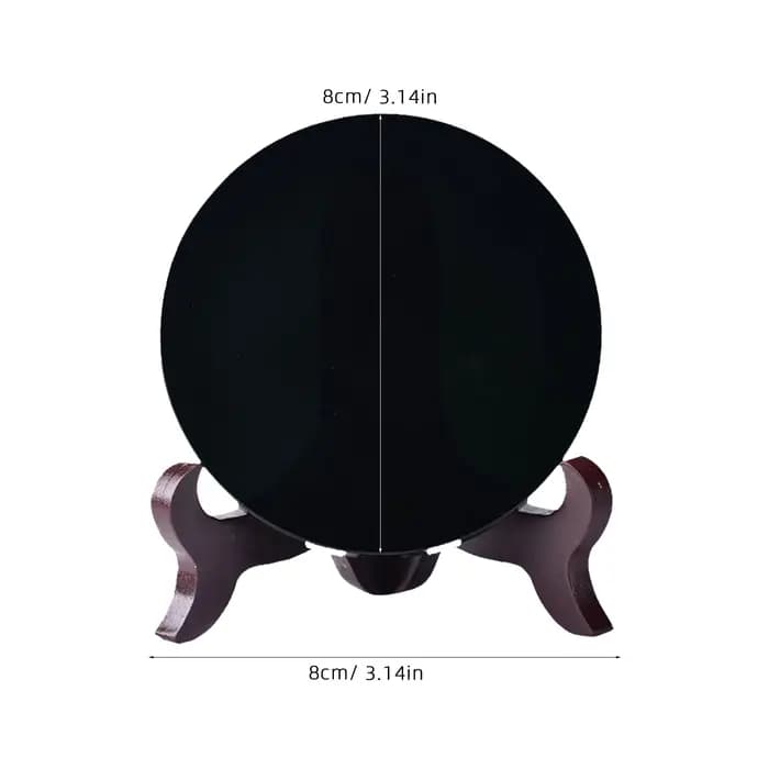 Miroir de plongée noir en obsidienne