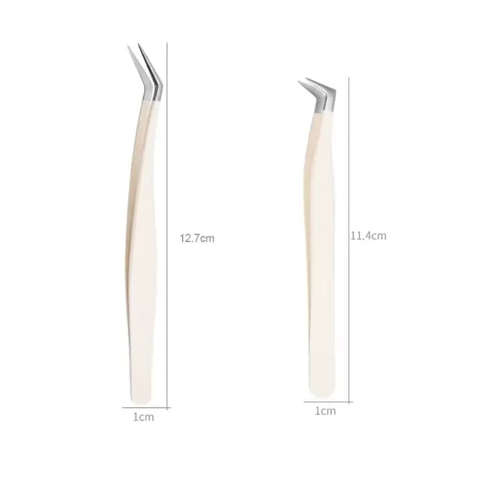 Pince à épiler pour extensions de cils en acier inoxydable, haute qualité, couleur or rose, tous les