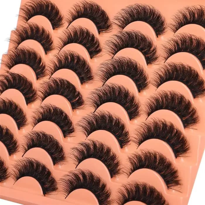 14 paires de faux cils d'aspect naturel, épais et moelleux, en Faux vison, Pack de cils œil de chat