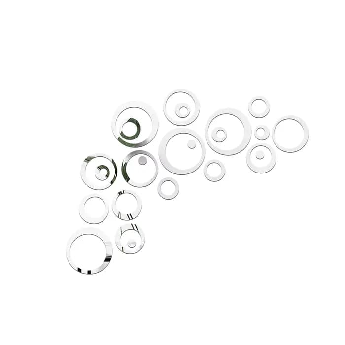 24 PCS/LOT géométrique creux cercle bricolage miroir autocollant mural 3D salon, chambre à coucher,