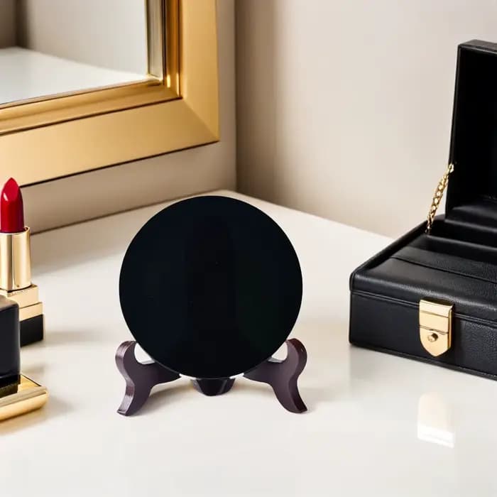 Miroir de plongée noir en obsidienne