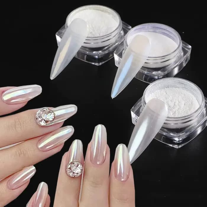 Poudres à ongles effet perle, effet miroir, effet aurore, chrome, sirène, poudre pour nail art, arc-en-ciel AB, poudre de coquillage nacrée effet miroir magique, fournitures