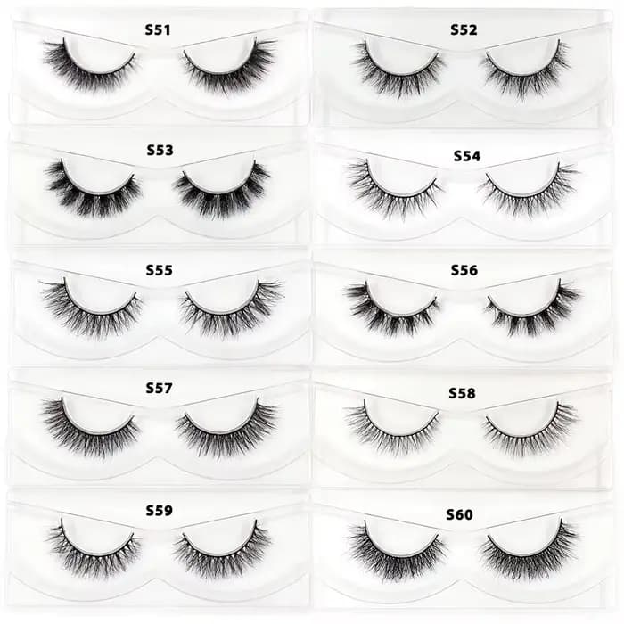 LEHUAMAO10/100 paires de cils de vison en gros doux moelleux court faux cils extension de cils natur