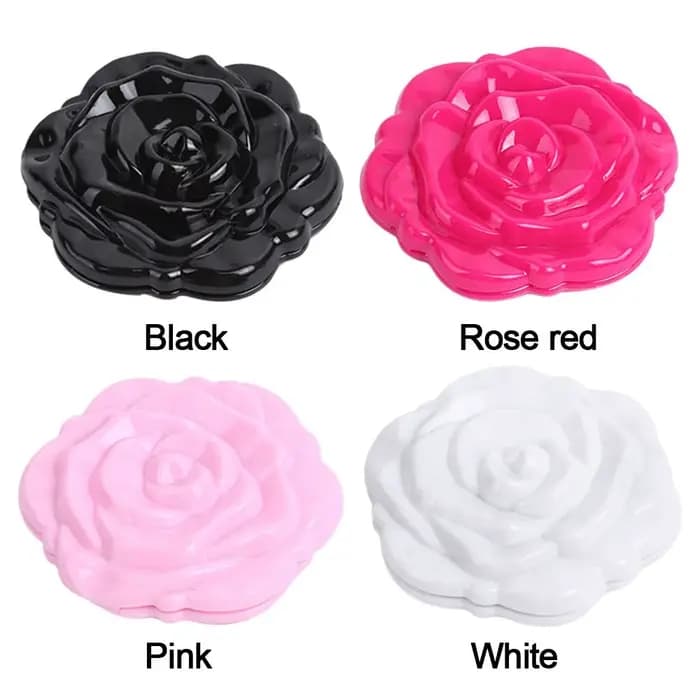 Miroir de maquillage double face en forme de rose