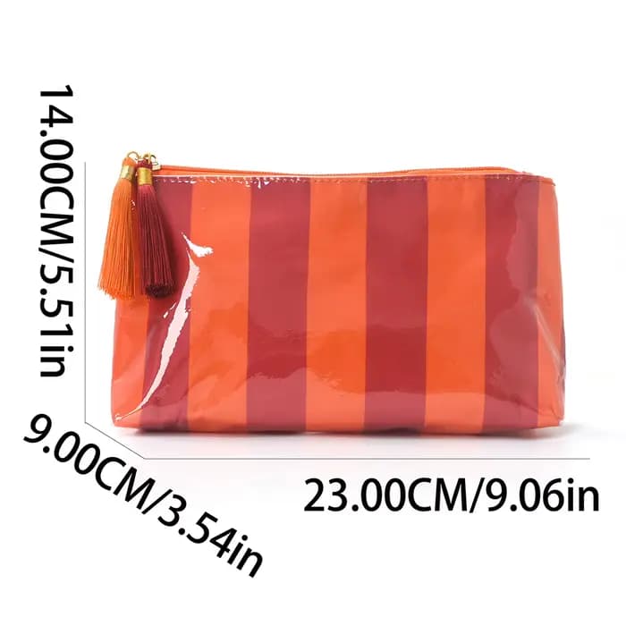 Trousse de Toilette Rayée Grande Capacité pour Femme