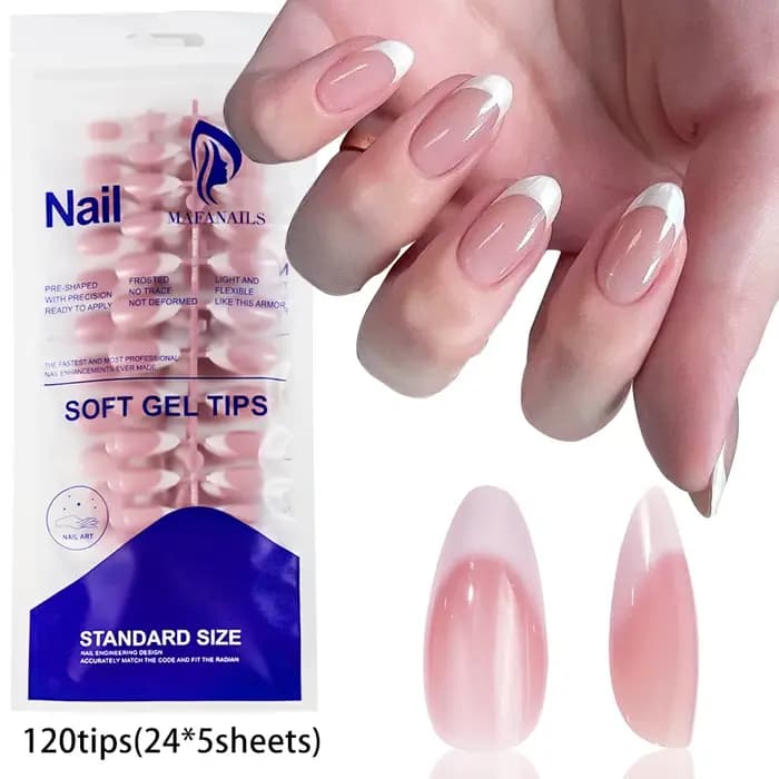 100 pièces rose clair presse sur ongles court moyen carré portable faux