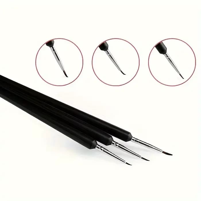 Ensemble de 3 pinceaux de précision pour nail art
