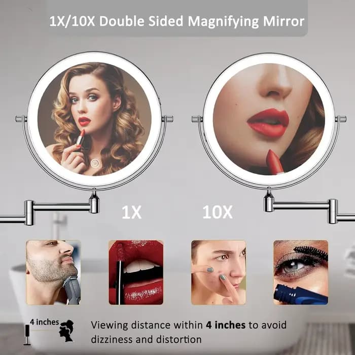 Miroir de maquillage mural pour salle de bain