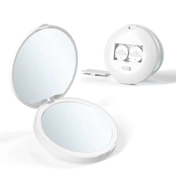 Miroir de maquillage LED portable, mini miroir cosmétique à lumière unique, alimenté par piles, peti