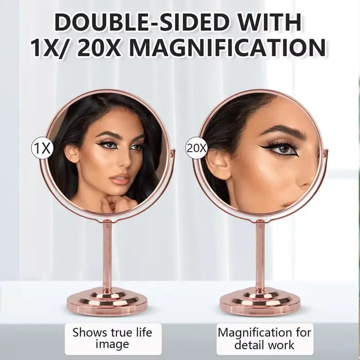Miroir de maquillage Double face 3/4/5 pouces, avec grossissement 2X, réflexion claire et miroir de