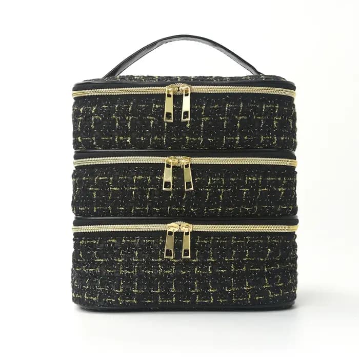 Trousse de maquillage à trois couches de luxe
