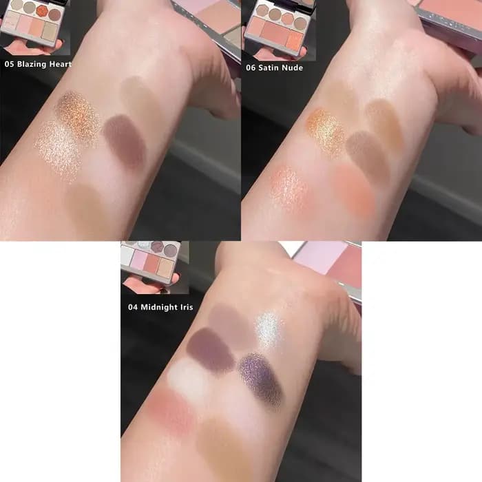 Palette visage Girlcult (04-06), multi-usages, texture de poudre fine, lisse et à faible dispersion,