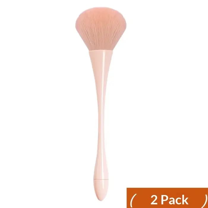 Pinceau à blush en poudre moelleux, manche en forme de taille, poils synthétiques doux, pinceau à maquillage pour poudre libre, pinceau de nettoyage pour poussière d'ongles.