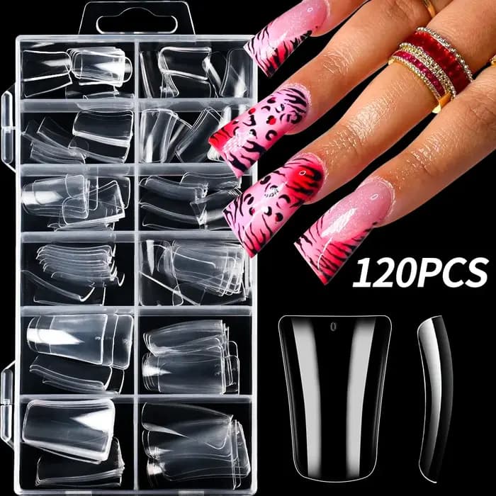 Faux ongles en bec de canard transparent