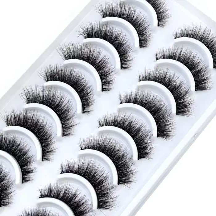 HBZGTLAD 10 paires 3D Faux cils de vison moelleux doux complet épais vaporeux naturel longs faux cil