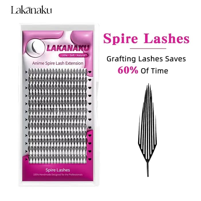 LAKANAKU Manga Anime flèche Extension de cils forme de plume 0.07mm C/D/CC Curl mélange 8-15mm 9-13m