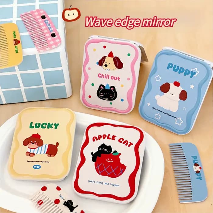 Petit miroir mignon, mini miroir de maquillage portable pour fille