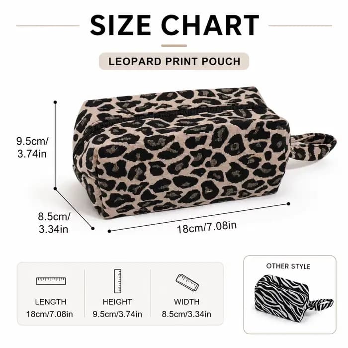 Trousse à crayons portable esthétique à imprimé animal avec sangle de transport