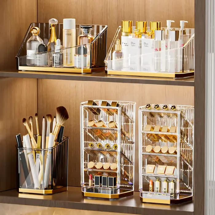 Organisateur de maquillage de luxe pour bureau et salle de bain