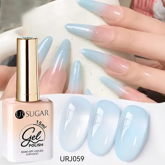 UR SUGAR 15ml gelée nue Gel vernis à ongles rose clair translucide couleur tremper UV LED Gel