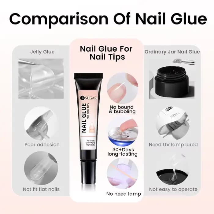 UR SUGAR – Gel de colle pour faux ongles, 10g, pas besoin de lampe durcie, adhérence longue durée, d